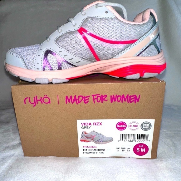 Ryka Women's Vida RZX Training Shoes - Gray and Pink - Picture 1 of 8